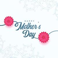 happy mothers day lovely card design with flowers vector