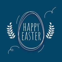 happy easter card in line style design vector