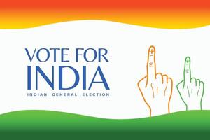 votar para indio general elección bandera con votantes dedo diseño vector