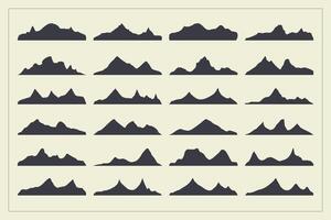 pack of high range mountain silhouette background design vector