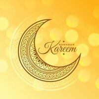 yellow ramadan kareem bokeh background design vector