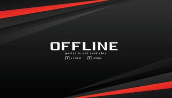 dark black offline web screen twitch banner design vector