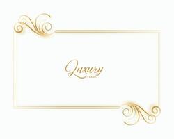 luxury golden floral frame background vector