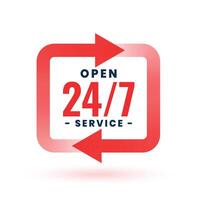always open 24 hour help assistance template for communication vector