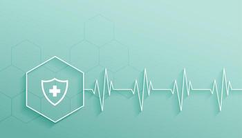 pharmaceutical and bio-tech science background with heartbeat line graph vector