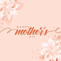 happy mothers day flower greeting design vector