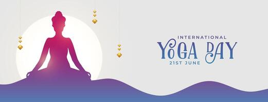 perfect international yoga day banner for balanced and healthy lifestyle vector