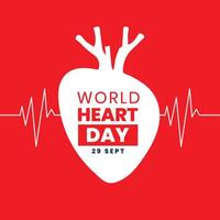 29th september international heart day poster for medical awareness vector