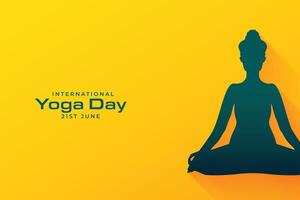 stylish international yoga day event background with relaxation posture vector