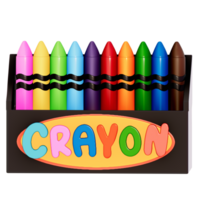 Art supplies for teacher's day Clipart, Crayon , back to school on transparent background, 3D Rendering png