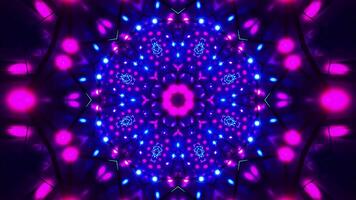 Blue and purple light pattern with circular design. Kaleidoscope VJ loop video