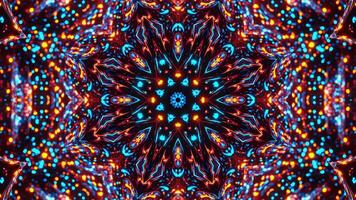 Colorful abstract animation of kaleidoscope. Kaleidoscope VJ loop video