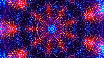 Blue abstract background with circular pattern. Kaleidoscope VJ loop video