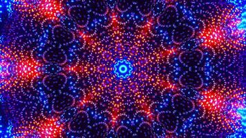 Blue abstract background with circular pattern. Kaleidoscope VJ loop video