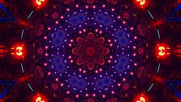 Colorful abstract animation of kaleidoscope. Kaleidoscope VJ loop video
