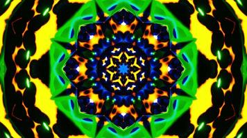 Colorful abstract animation of flower. Kaleidoscope VJ loop video