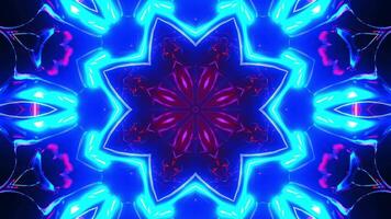 Blue and red abstract design. Kaleidoscope VJ loop video