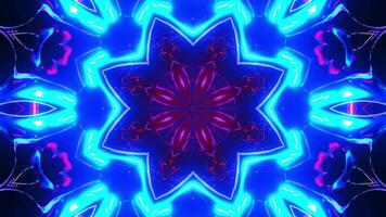 Blue and red abstract design. Kaleidoscope VJ loop video