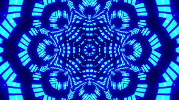 Blue abstract pattern with circular design. Kaleidoscope VJ loop video