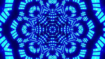 Blue abstract pattern with circular design. Kaleidoscope VJ loop video