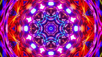 Colorful abstract design with flower. Kaleidoscope VJ loop video