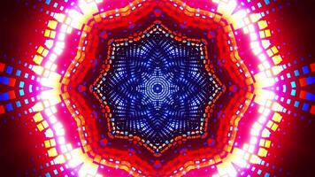 Colorful abstract design with blue background. Kaleidoscope VJ loop video