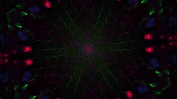 Colorful abstract animation of cross. Kaleidoscope VJ loop video
