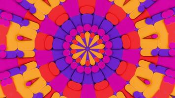 Colorful abstract pattern with many circles. Kaleidoscope VJ loop video