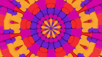 Colorful abstract pattern with many circles. Kaleidoscope VJ loop video