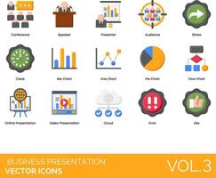 negocio presentación íconos vector