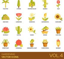 gardening icons set vector