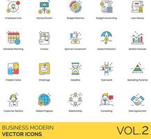 business icons set vector