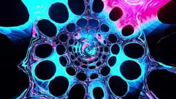 Colorful abstract background with circular design in the center. Infinitely looped animation video