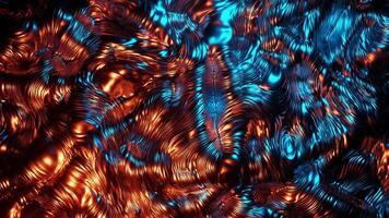 Red and blue background with swirls of metal. Loop animation video