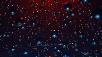 Bunch of bubbles floating in the air with red background. Infinitely looped animation video