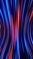 Blue and red light streaks in the dark sky. Vertical looped animation video