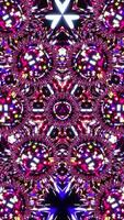 Vj Loop Purple Neon kaleidoscope. Vertical looped video