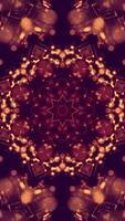 Liquid red symmetrical pattern like kaleidoscope with waves. Vertical looped video
