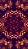 Liquid red symmetrical pattern like kaleidoscope with waves. Vertical looped video