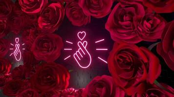 Rose néon signe Contexte video