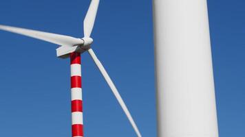 High power Wind turbine with clear sky behind it video