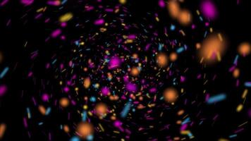 Flying Colorful Particles Swirl On Alpha Loop For Holi video