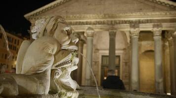 Ancient fountain in front of the Roman Pantheon video