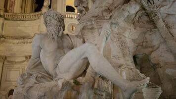 The four river fountain , created by Bernini in Italy video