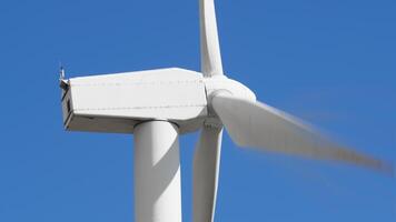 High power Wind turbine with clear sky behind it video