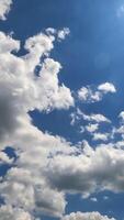 rápido transformación de hermosa nubes en el cielo. gris nubes acumulación lapso de tiempo vertical vídeo video