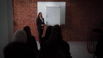 business people are giving a presentation in a conference room video