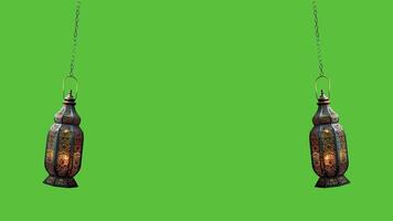AI generated Ramadan Lantern Loop With Green Screen video