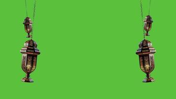 AI generated Ramadan Lantern Loop With Green Screen video