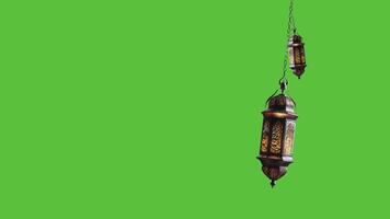 ai généré Ramadan lanterne boucle avec vert écran video
